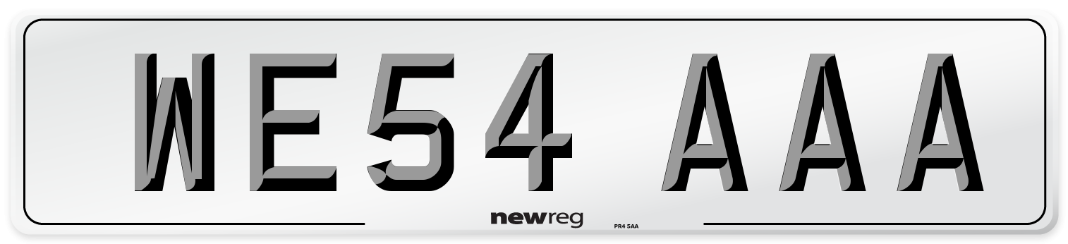 WE54 AAA Number Plate from New Reg